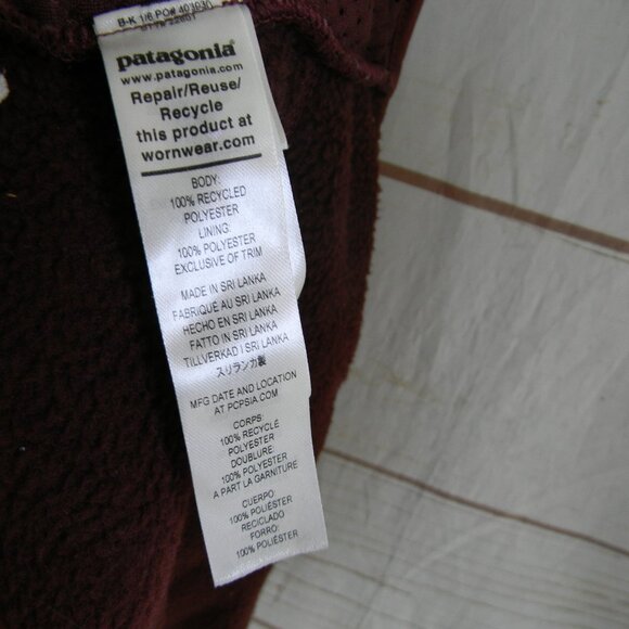 Patagonia Women's Retro Pile Jacket in Burgundy - Picture 7 of 7